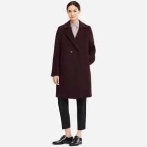 Uniqlo double breasted wool blend coat. Size S
